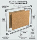Quadro de Aviso de Cortiça Mural - Imagem 4